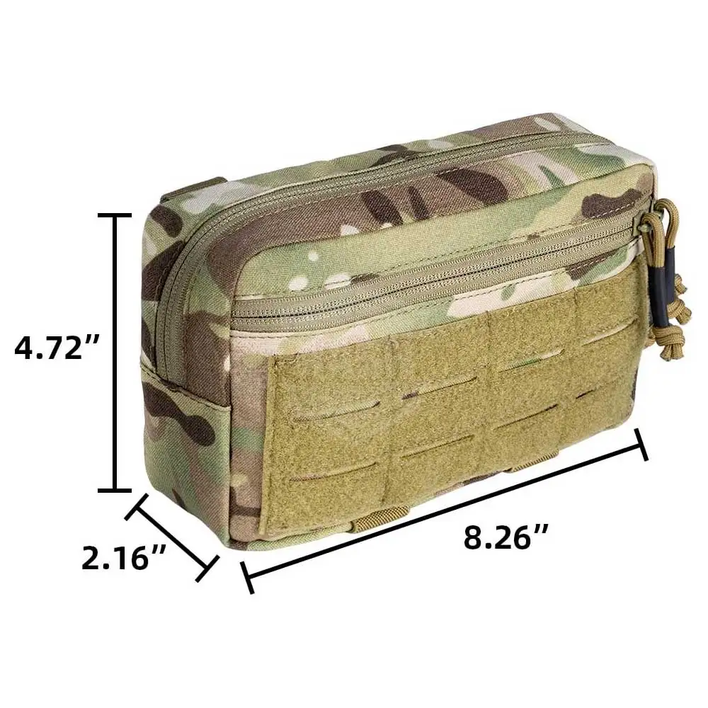Abdominal Drop Pouch Dual-Purpose Carrying Kit EDC Bag with MOLLE Hook and Loop Panels use for Vest