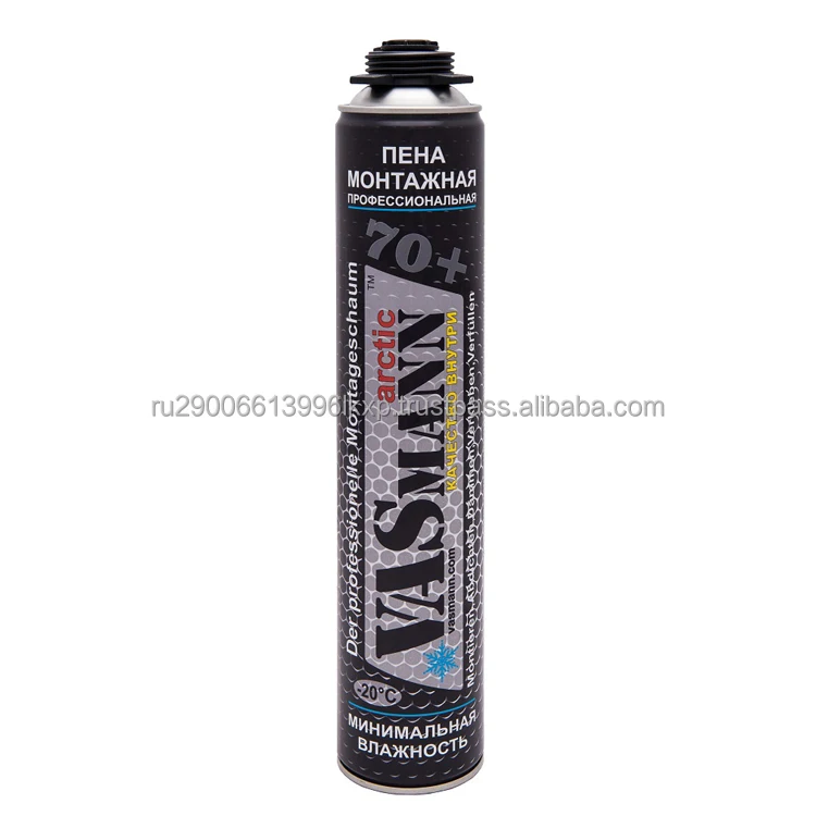 Polyurethane foam professional VASmann arctic 70+ winter from - 20C seams and cracks high adhesion concrete brick wood plastic