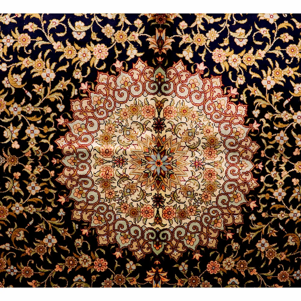 Yuxiang 4.5x6.5ft Hand Knotted Small Size Pakistan Rug Handcraft Silk Carpet 100% Silk Area Rugs Made In China