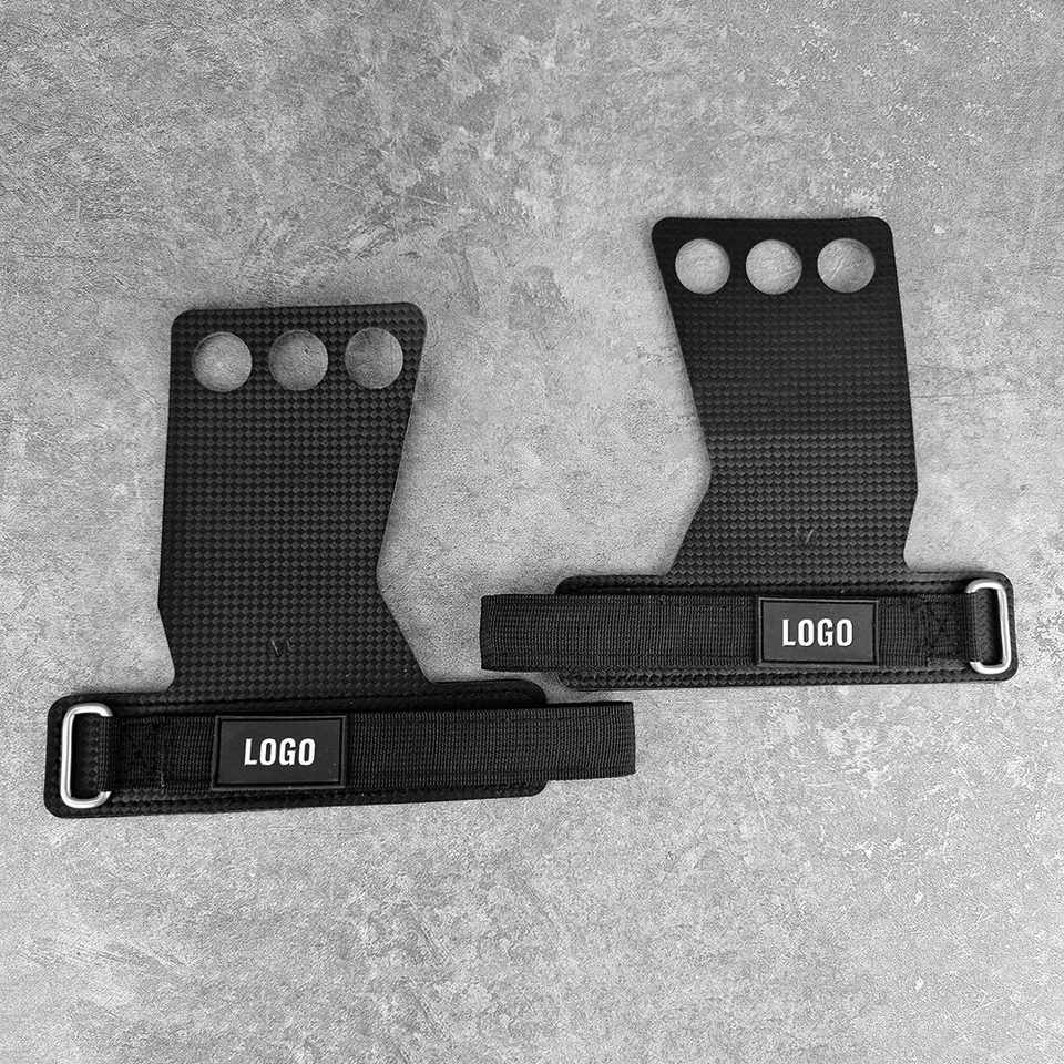 Leather Hand Grips Gymnastic Hand Grips Best Quality Cross Fit Carbon Leather 3 holes Weightlifting Hand Grips