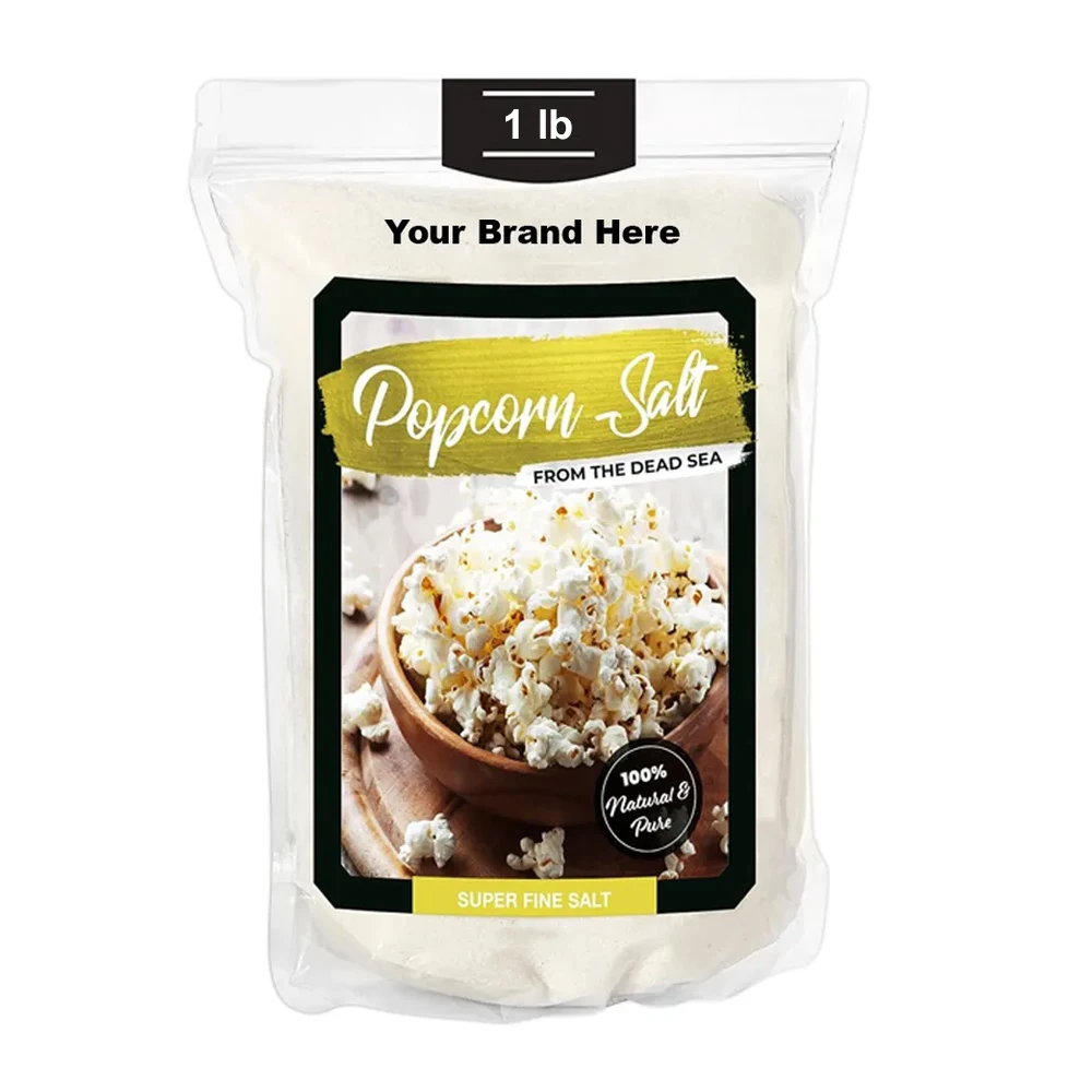 Private Label Premium Popcorn Salt 1lb The Dead Sea Fine Textured and Flavorful Seasoning for Perfect Popping Made in USA