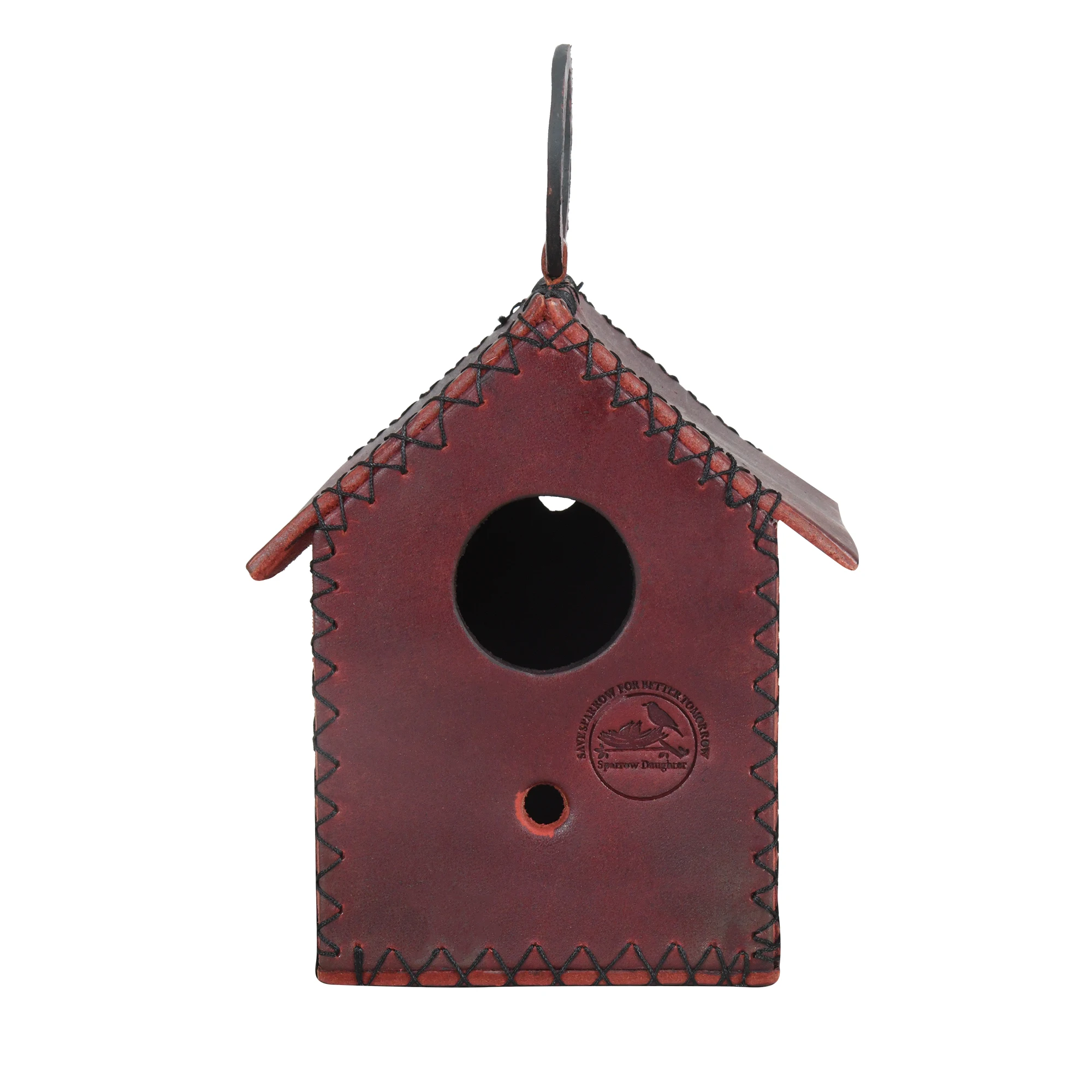 Custom Logo Leather Bird House Small Bird Nature Shelter Indoor Outdoor Nature Decorative Bird Home