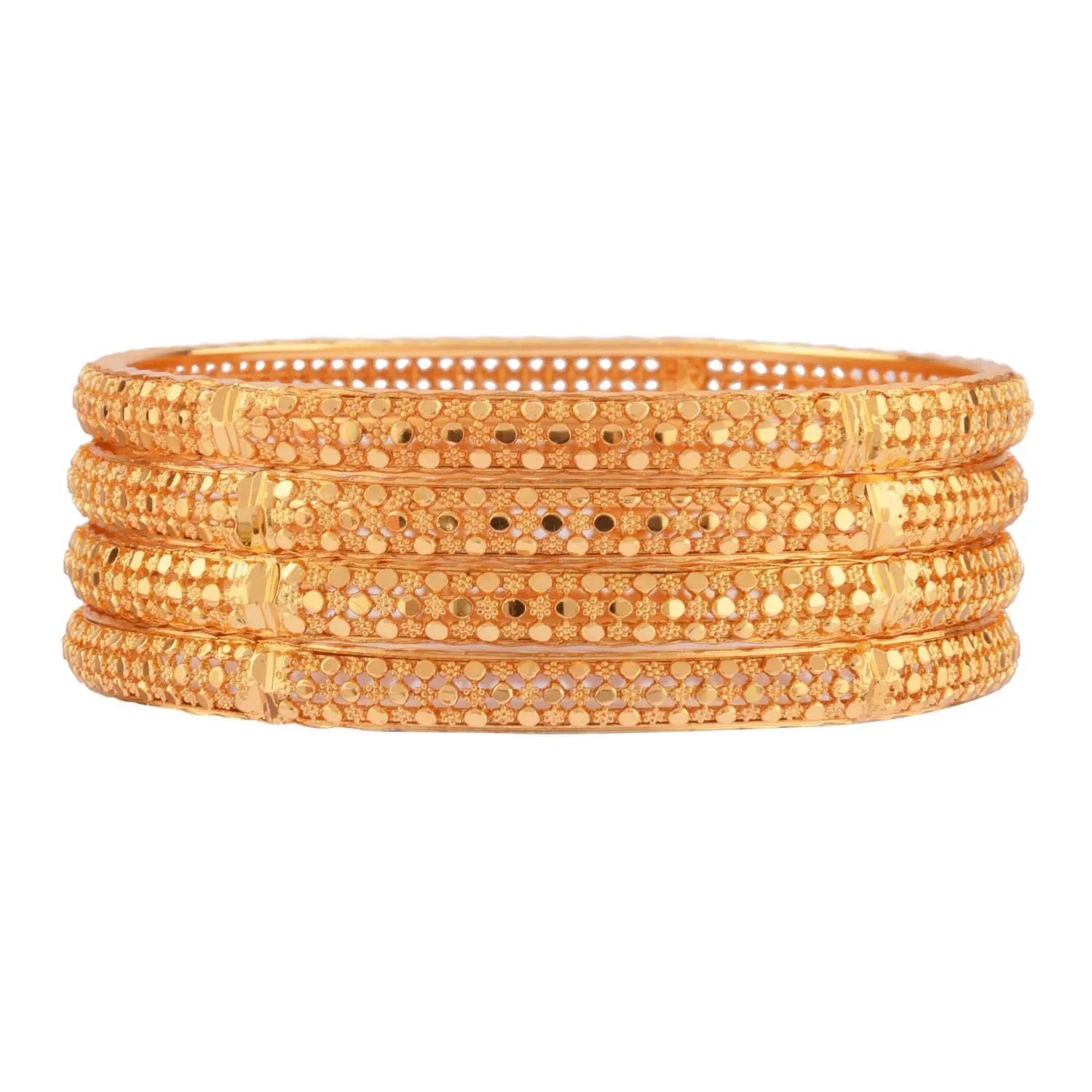 Indian  Manufacturer Jewelery Wholesale Ethnic Designer Gold Plated Engraved Textured Bridal Wedding Bangle Jewellery Set For Wom