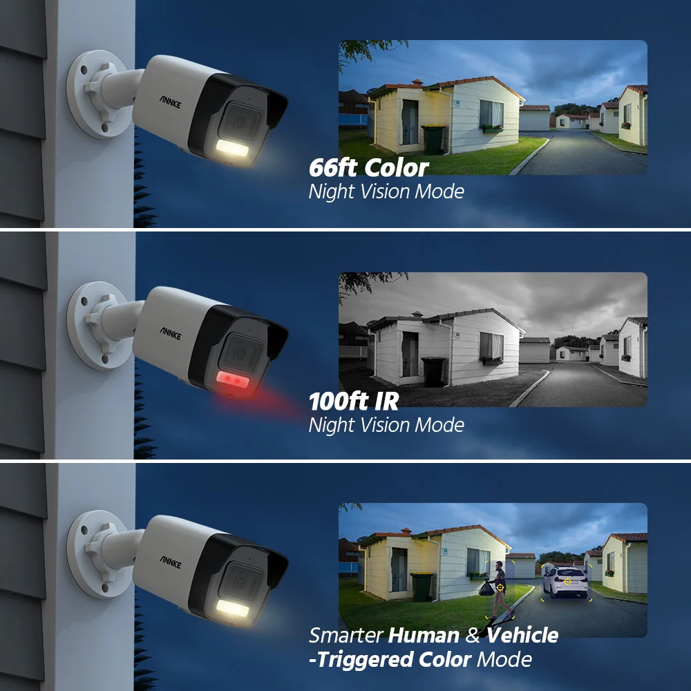 3K(5MP) Vandal-proof Dual Light IP67 Outdoor PoE IP Camera Audio in with 4TB HDD Kit 4K 16CH POE NVR Security Camera System