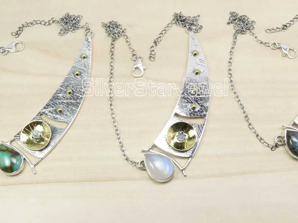 SilverStarJewel Sterling Silver Real Gemstone Jewellery Shop Necklaces Fashion Jewelry Online Non Tarnish Wholesale By Gram