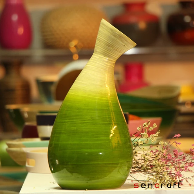 Wholesale new style Spun Home Bamboo Vases Decoration vases handmade decorative flower coiled bamboo vases Handicraft Vietnam