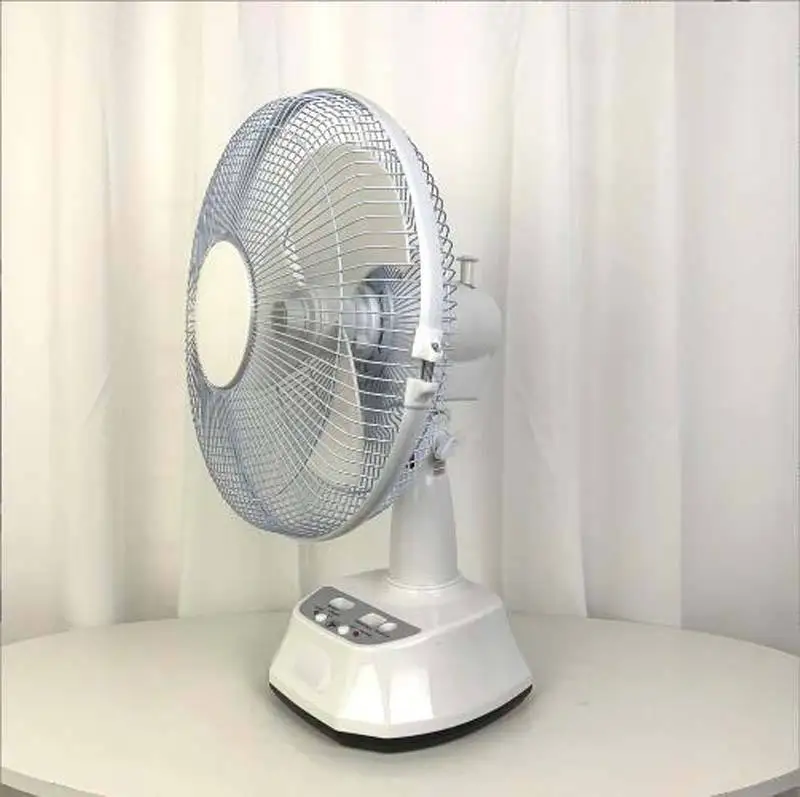 AC/DC 12 inch 16 inch Solar Electric Fan Cooling Rechargeable table fan  solar fan with solar panel  solar fan with lights
