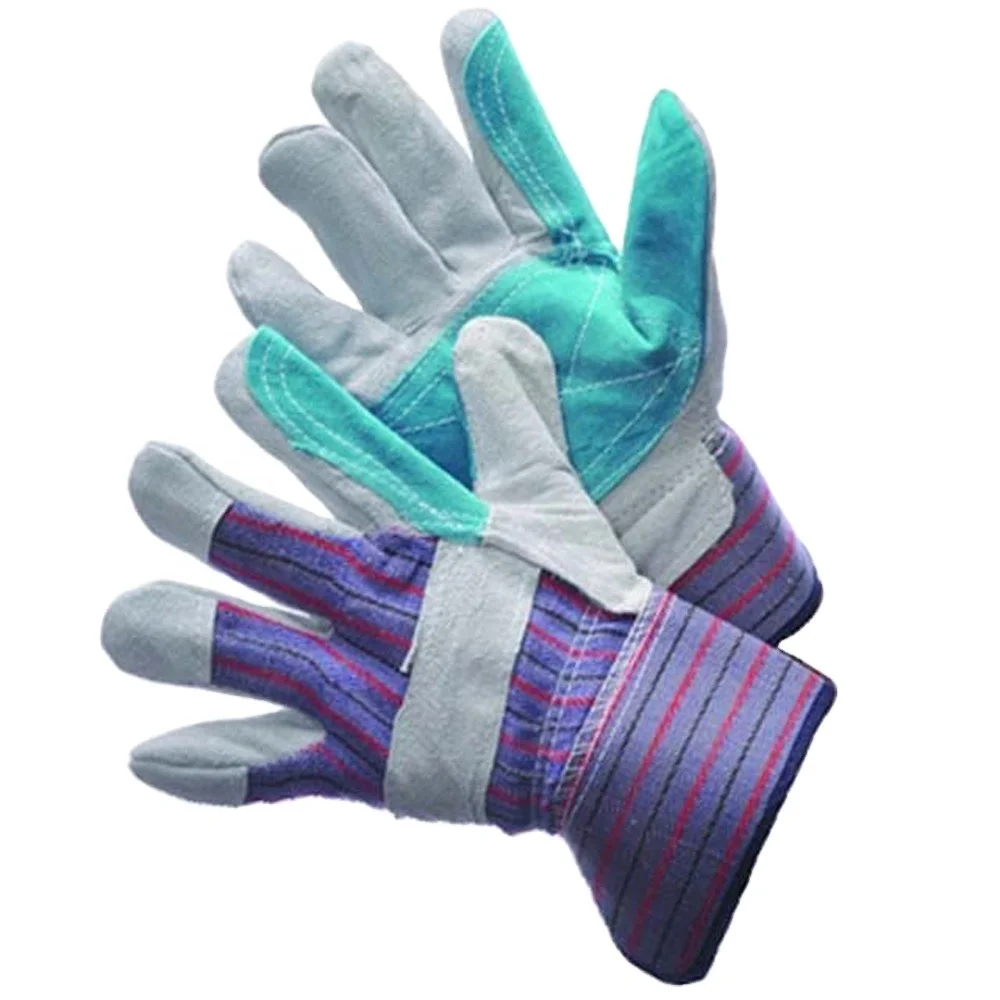 Leather Gloves Wholesale Custom All Purpose Silicone Palm Anti Slip Hard Wearing Leather Mechanic Working Gloves