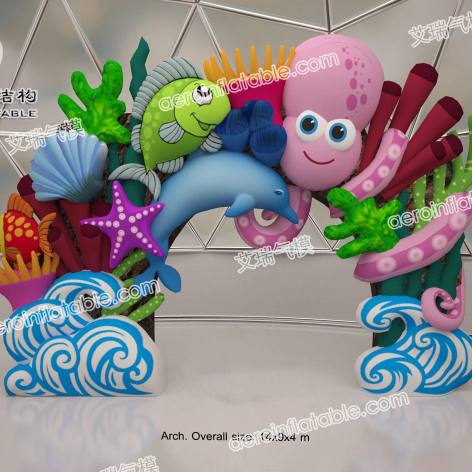 Outdoor Decoration Giant Inflatable Sea Fish Arch Attractive Customized Inflatable Arch Blow Up Archway