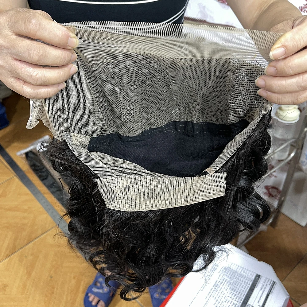 New high quality products from Vietnamese hair supplier 12a hair, 10 inches long body wave wig with full lace wig made by hand