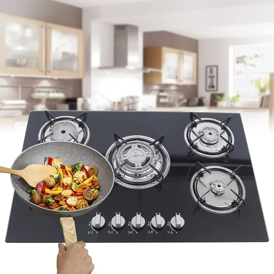 Gas hob manufacturers 5 burner gas stove LPG/NG kitchen cooker stainless steel 5 burner Household Gas Cooker