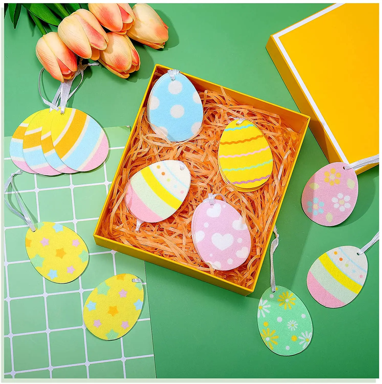 wholesale home ornaments standing custom easter sublimation print felt easter egg ornament