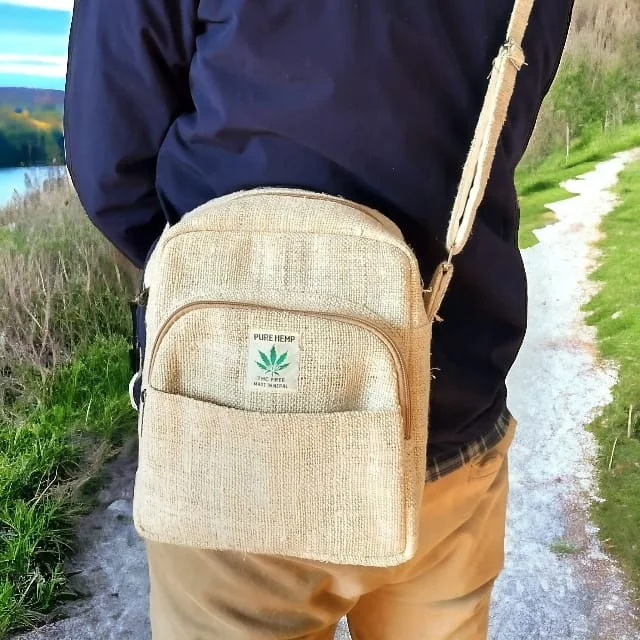 Unisex Hemp Laptop Backpack Eco-Friendly Vegan Geometric Online Top Pick Zipper Cotton Trending Natural Hemp Fashion Girls