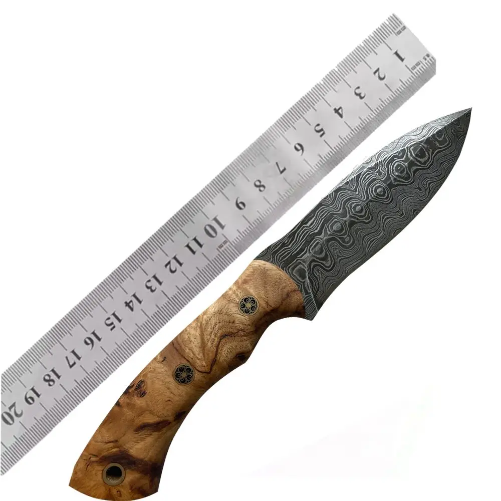 Hot selling handmade carbon steel Knives with Olive Wood Rose Handle & Sheaths