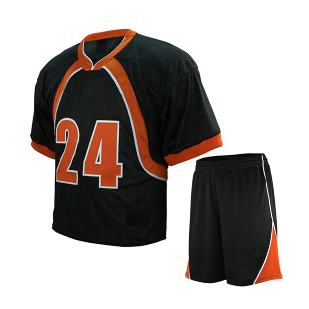 Custom Made Logo Lacrosse Uniforms High Quality in 100% Polyester Lacrosse Jerseys and Lacrosse Shorts