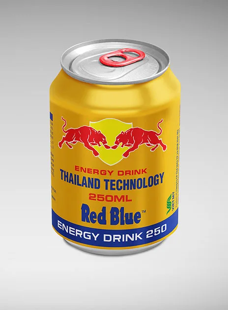 Wholesale 250ml Sugar-Free Energy Drink Red Blue Caffeine-Rich Beverage Tinned Can Water Primary Ingredient Vietnamese Factory