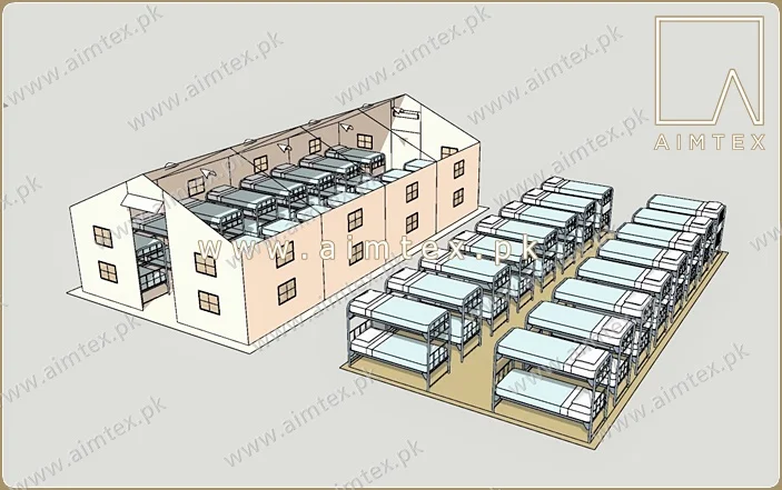 Frame Labor Tent Accommodate the Staff in Filed Helps to Used Bunk Beds Lightweight Movable Easy Setup Outdoor Tents