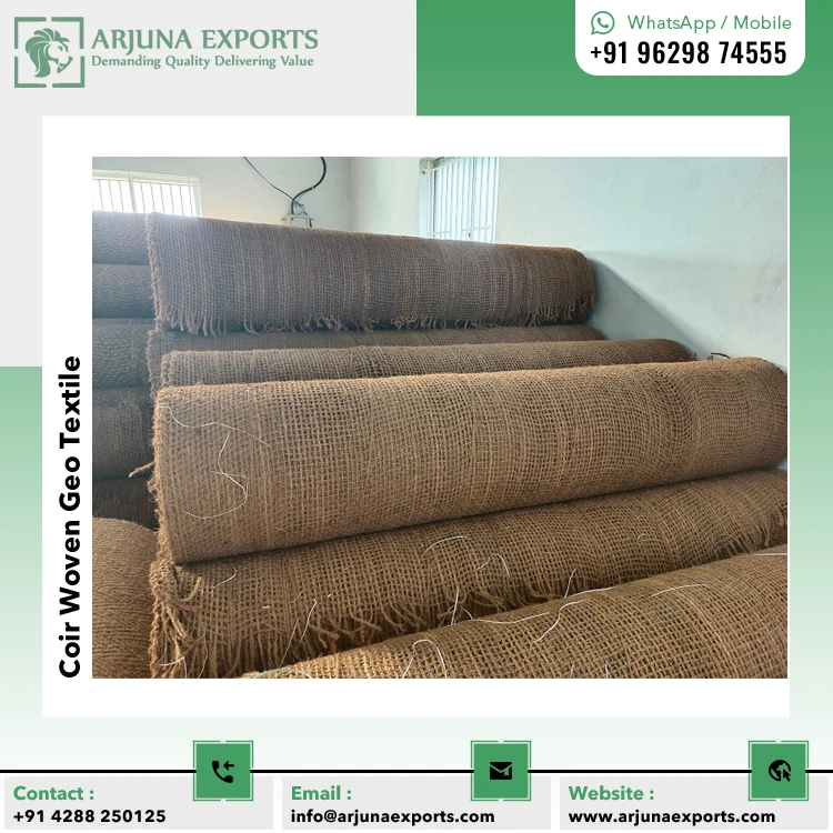 Best Quality Coir Woven Geo Textiles Fabric Rolls for Soil Stabilization and Water bank Protection at Competitive Market Price