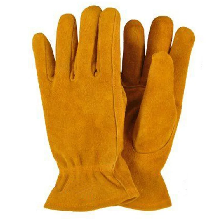 Hot sell heavy duty cow split leather construction work leather gloves for hand protective labor safety gloves