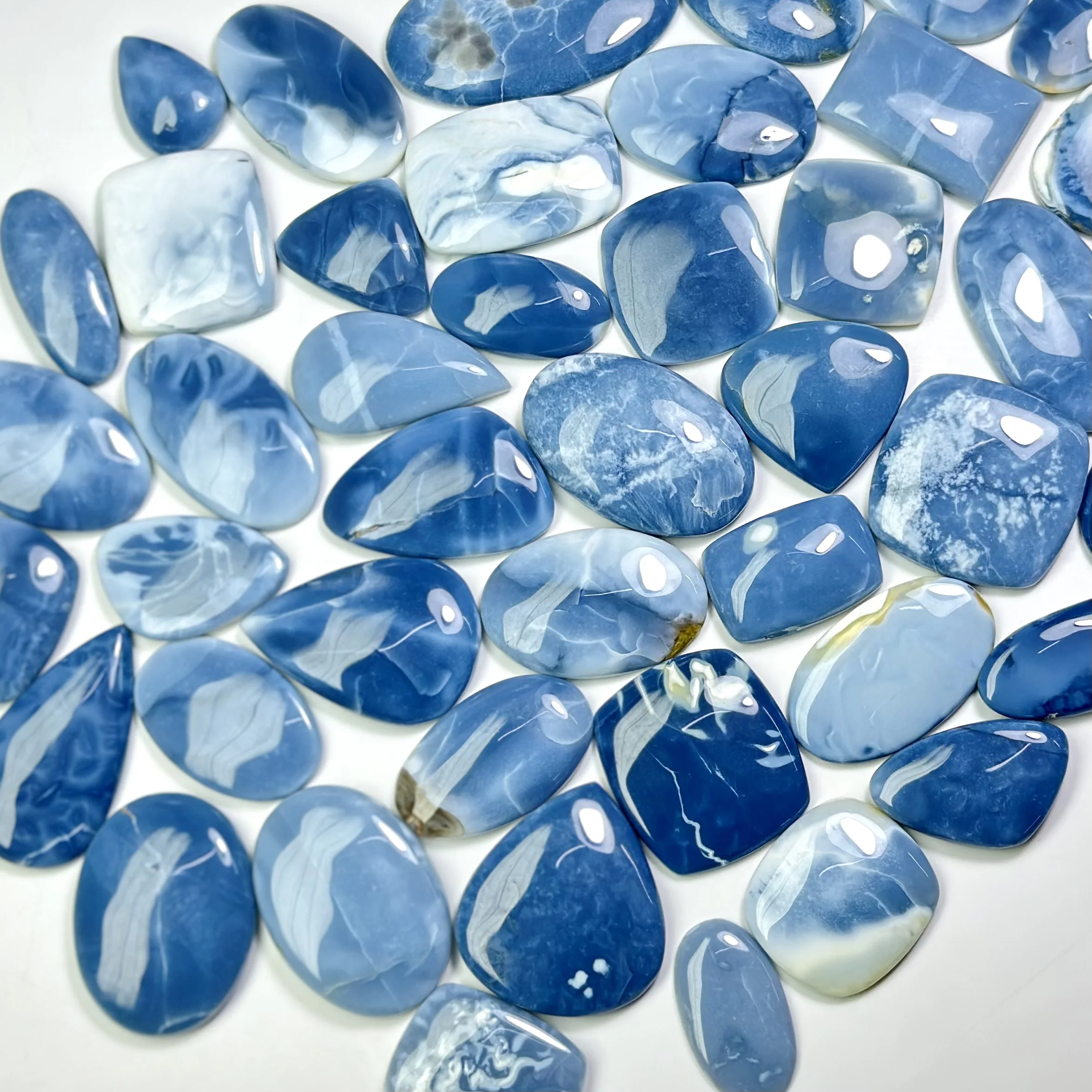 Natural Blue Opal Eye Cabochon, Blue Opal Eye Gemstone Blue Opal Stone Handmade Loose Gemstone for Jewelry Making Supply