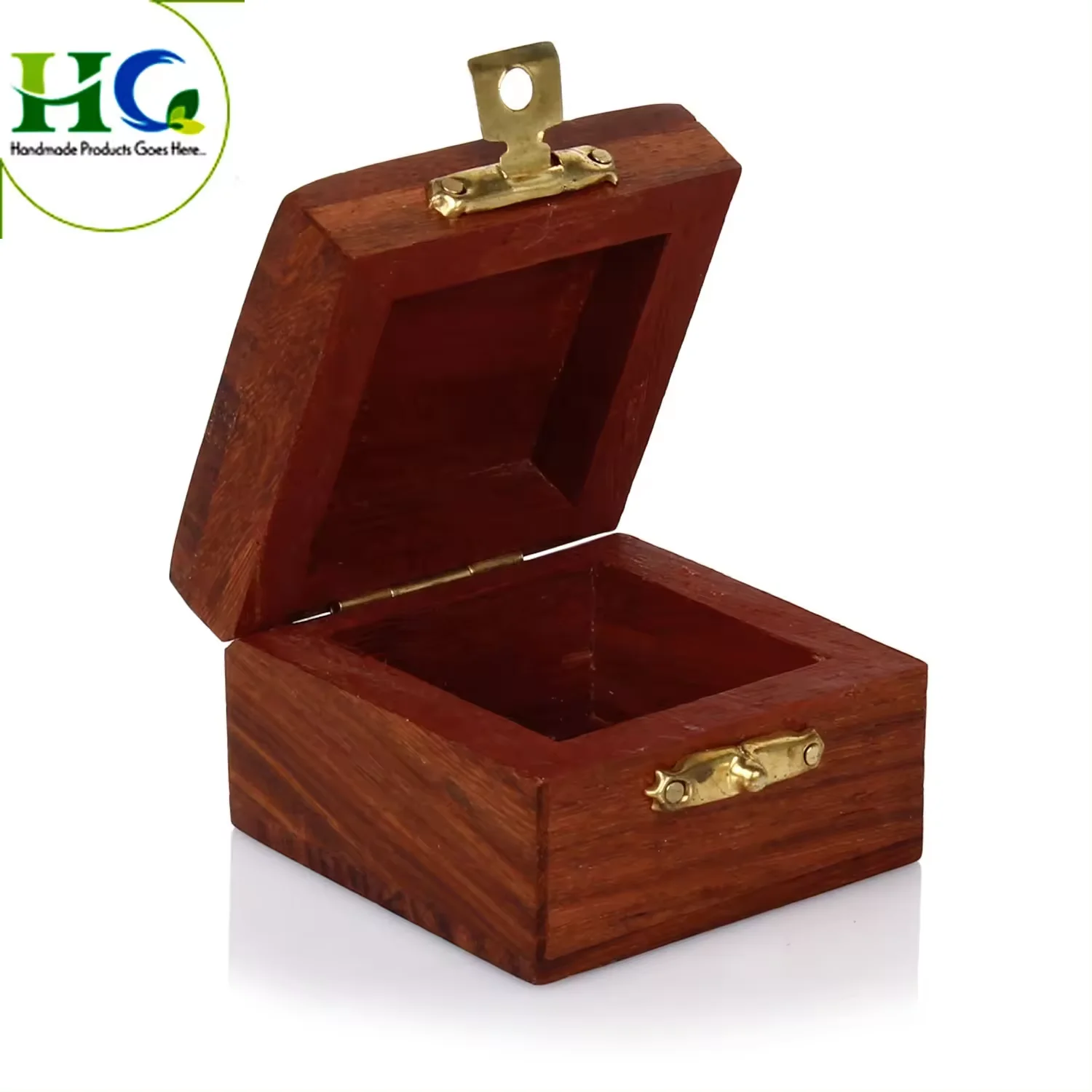 Quality Assured Wooden Box with Square Shaped Solid Wooden Handmade Hand Carved Wood Box / Money box