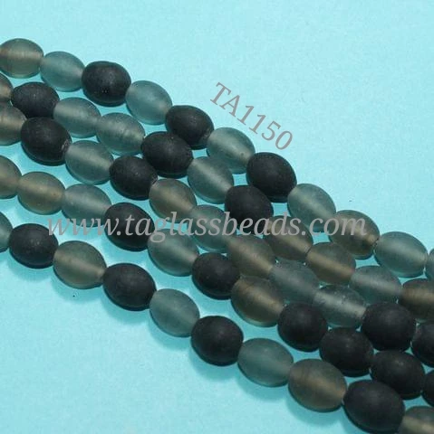 New Rainbow Beads Factory Direct Sale Glass Beads at Market Price Strings Garnet Matte Finish Oval Glass Beads 10x8mm - Grey Loo