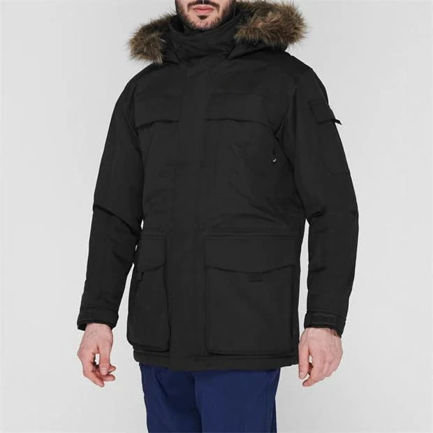 Newest Custom Design Long Sleeves Full Zip Fastening Faux Fur Trimmed Hooded Parka Jacket