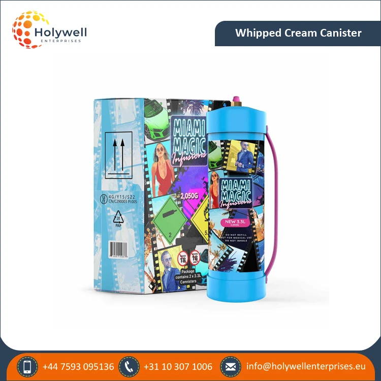 Reasonable Market Price of 3.3L Miami Magic Whipped Cream Charger Cylinder Available for World Wide Vendors