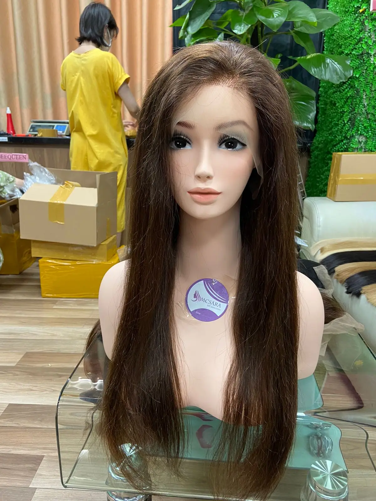 Top sale 100% wigs human hair lace front 18 Inch body wavy natural black color  Grade 12A wholesale price OBM ODM
