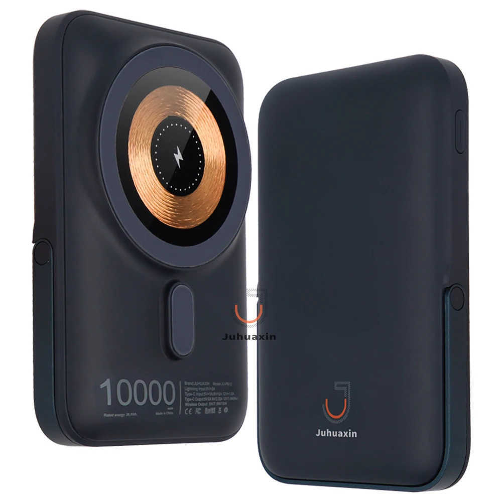 10000mAh Mini Wireless Battery  Phone Charger Magnetic Fast Charging Power Bank with Holder for iPh 16 15 14 Promax
