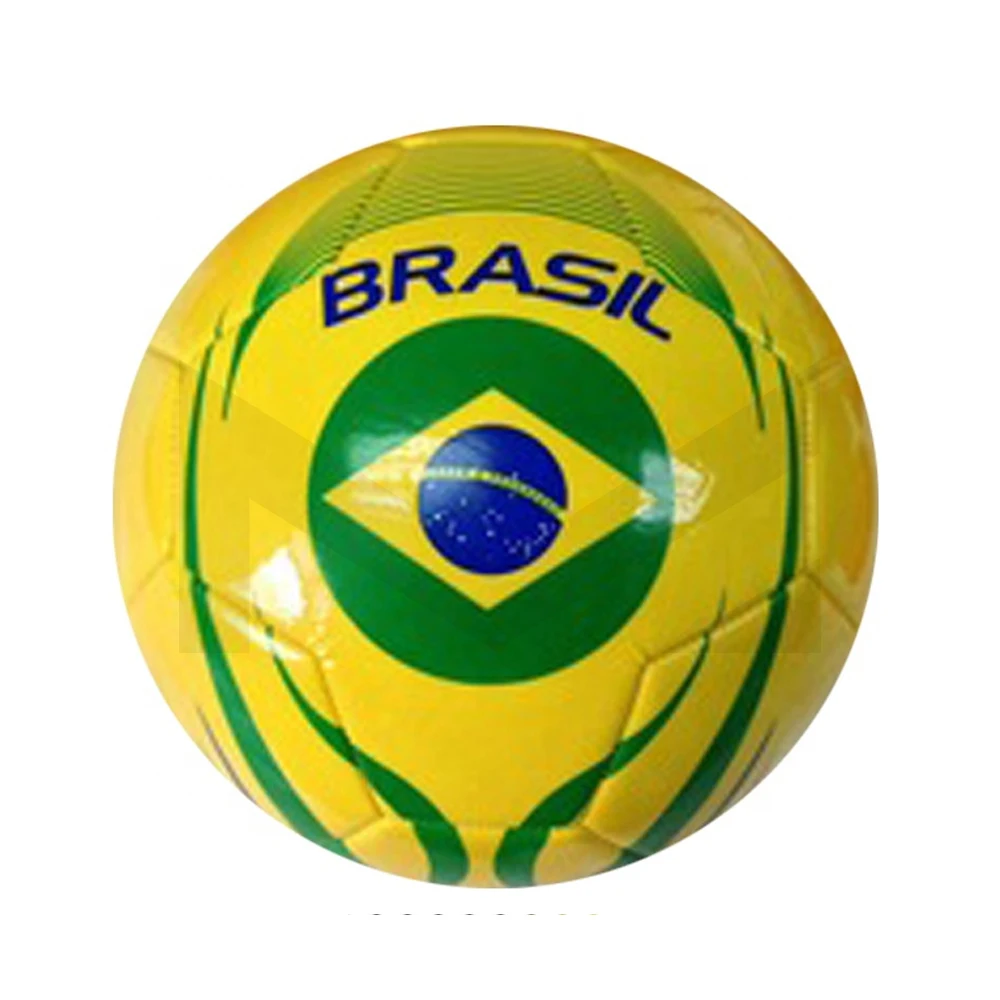 New Professional Custom Print Laminated High Quality Match Brazilian Flag Soccer Ball Best Official Size 3 4 5 PU Football Ball