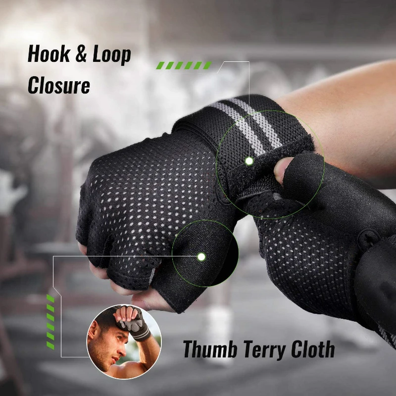 Fishing Training Climbing Cycling Fitness Weight Lifting Gloves Fingerless Gym Exercise Powerlifting Workout Gloves