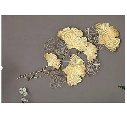 Modern Gold Color Metal Handcrafted Wall Art Sculpture Wall Decor and Hanging for Home Living room Office