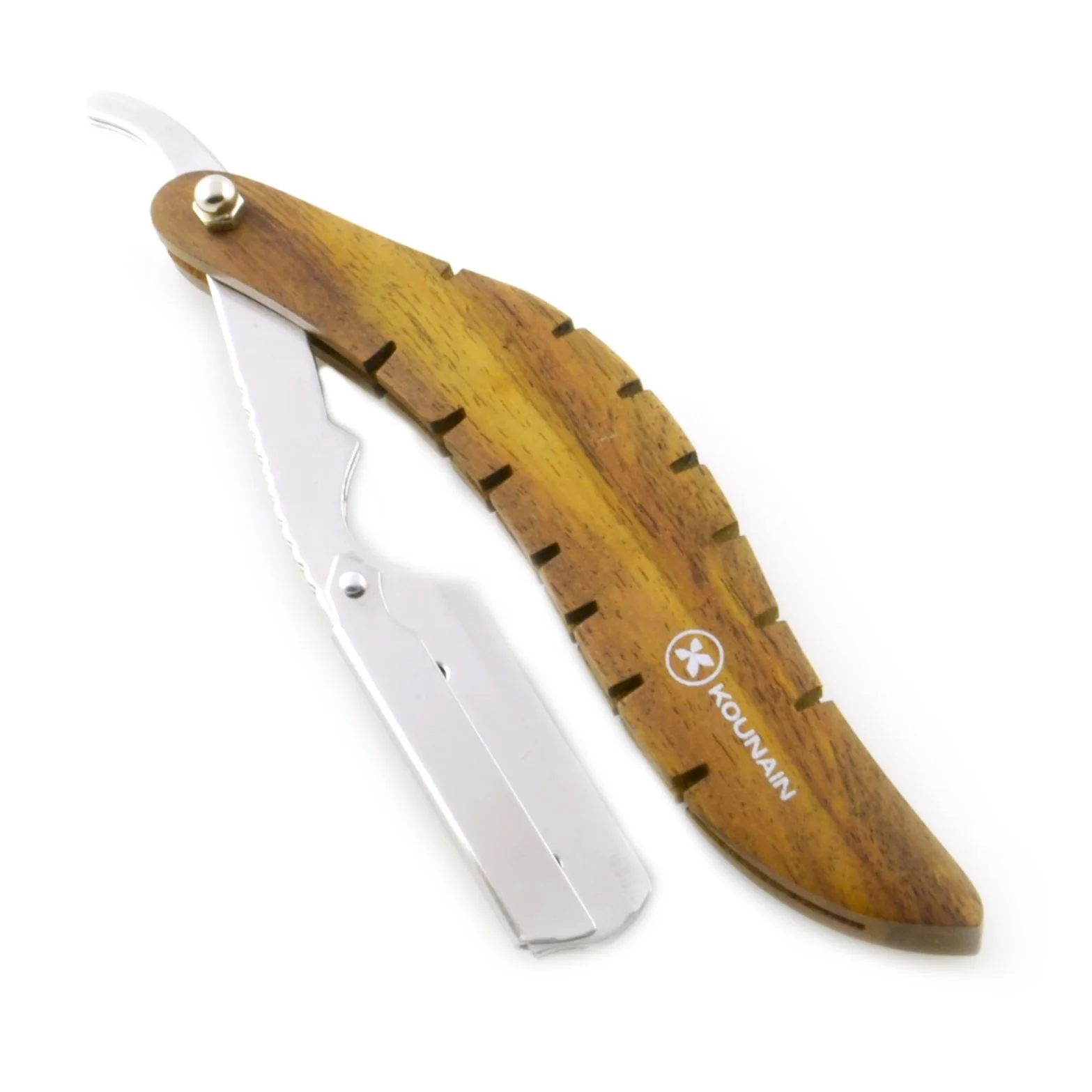 Kounain Professional Barber Folding Straight Edge Razor Wood Handle Manual Razor Hairdressing Haircut Bread Mustache Shavers