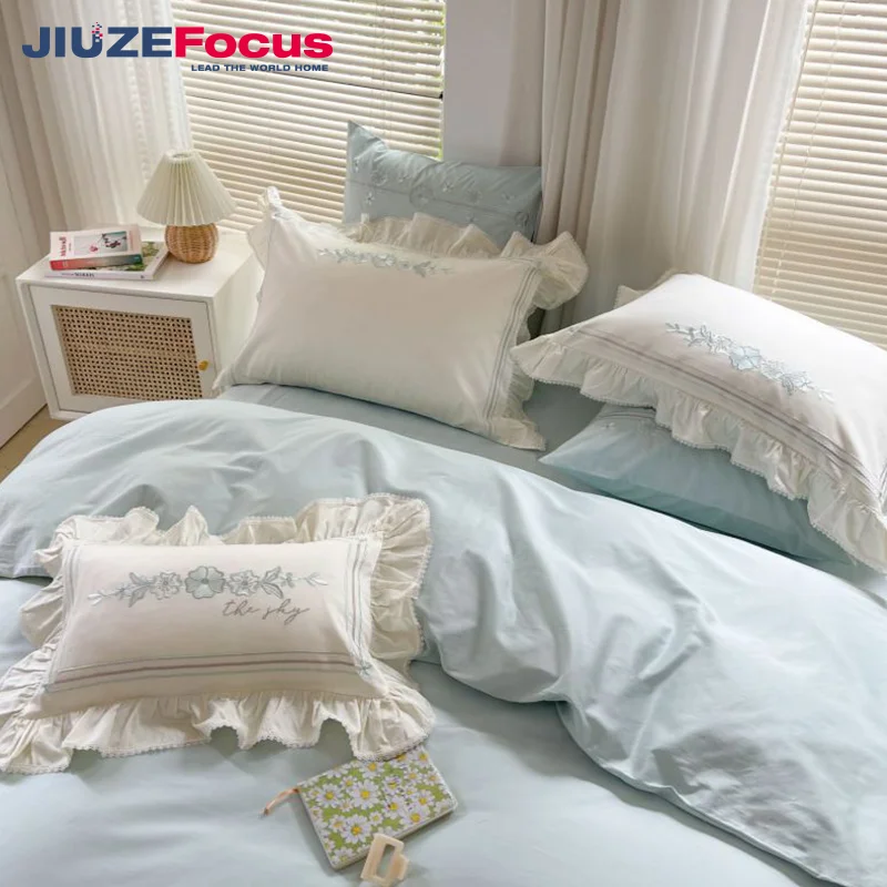 2022 new wedding comforter set ,luxury bed covers with lace bedding set bed sheet bedspread duvet cover