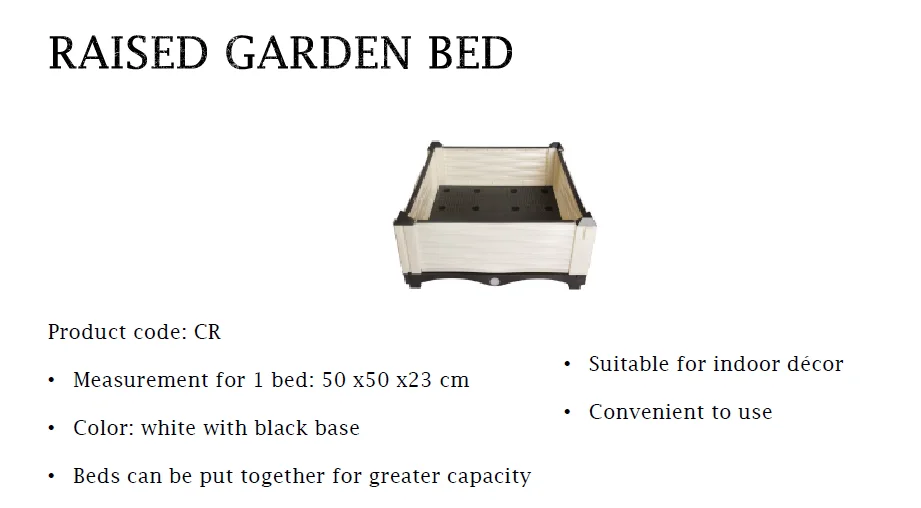 Smart Designed Plastic Raising Garden Bed For Planting