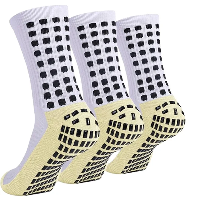Custom 100% Cotton whole custom grip socks football socks, Non Slip Grip Pads sports grip soccer socks men