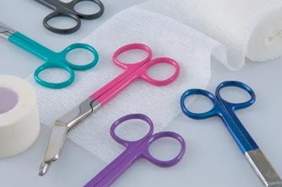 Stainless steel Surgical Nursing Scissors 14 cm Powder Coating color handle Wholesale PRICE Manufacturers Supplier FROM Pakistan