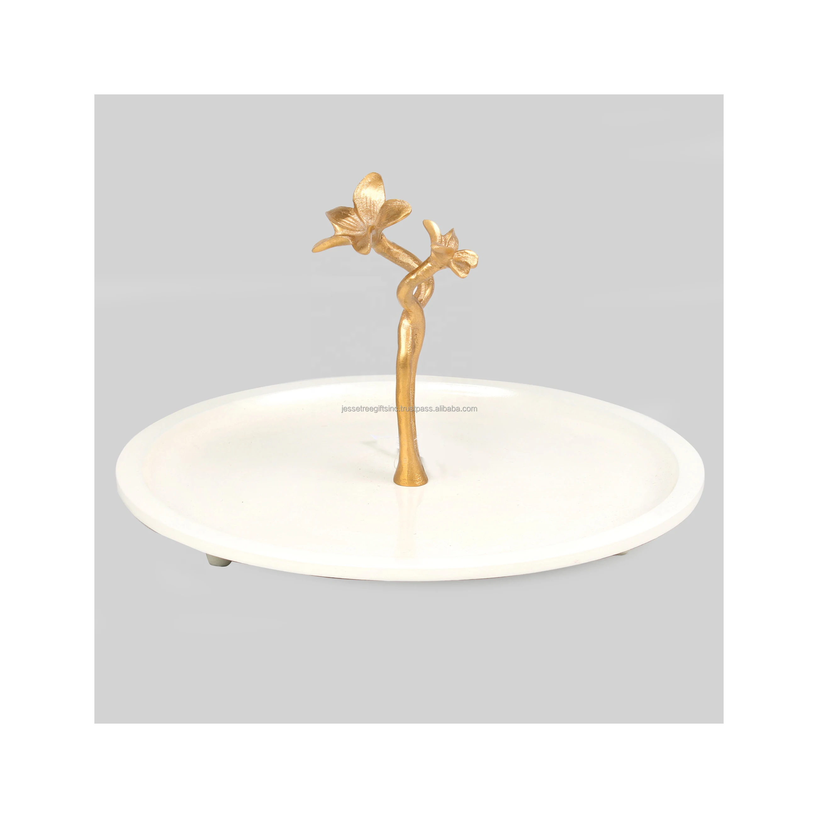 Metal Cake Stand With Nickel Plating & Pink Enamel Finishing Three Tiers Square Shape High Quality For Serving Wholesale Price