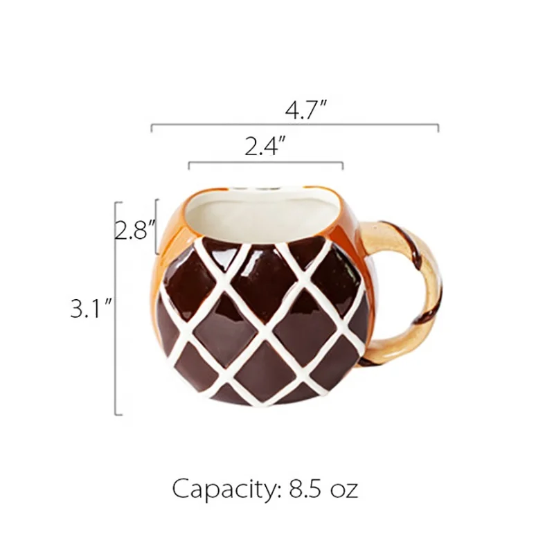 Factory wholesale Cute and Creative tea cups manual custom 3d Donut Ceramic coffee mugs