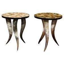 Natural Ox Horn Made Coffee Table Stylish Buffalo Ox Horn Made Round Square Coffee Dinning Tables Customize Size Cow Horn Table