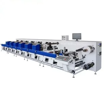 RTIN-210 3 color narrow web bottle sticker label inline type flexo printing machine