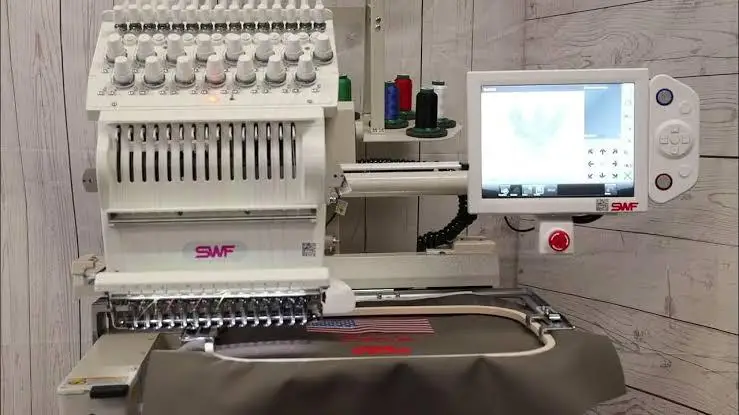 Brand New S-W-F MAS-12 Needle Embroidery Machine Electric with Cap Driver Cap Frames Stand Car Hotel Manual Power Source US Plug