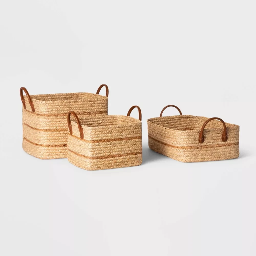 Summer Style Straw Seagrass Woven Baskets Home Decoration Storage Containers Laundry Bag Baskets Rattan Decorative Baskets