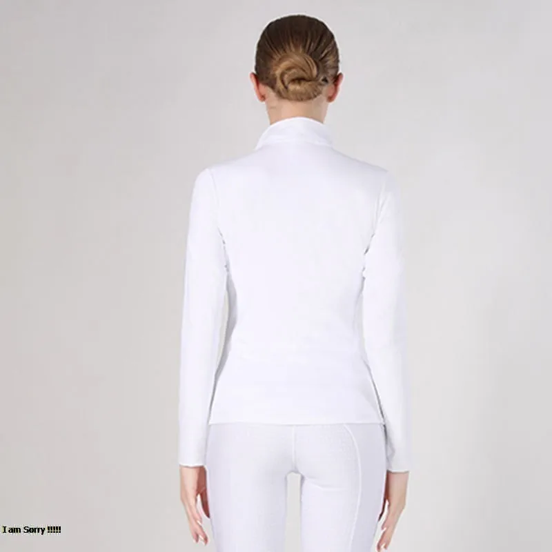 Custom Design Women Equestrian Clothing Base layer Underwear Four Way Stretch Horse Riding Baselayer Shirt Equestrian Show Shirt