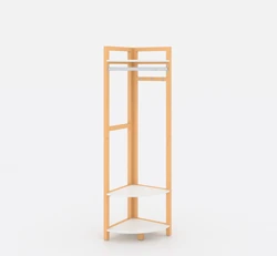 Wooden corner 4-tier shelf free standing Hanger Multifunctional Hallway Storage rack corner shelf