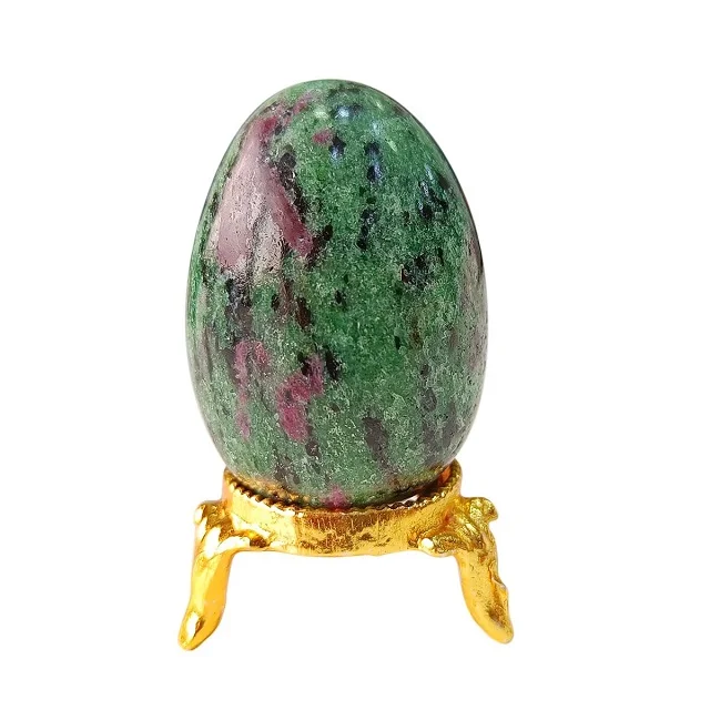 Wholesale Ruby Zoisite Carved Egg High Quality Natural Crystal Crafts Metaphysical Stone for Sale