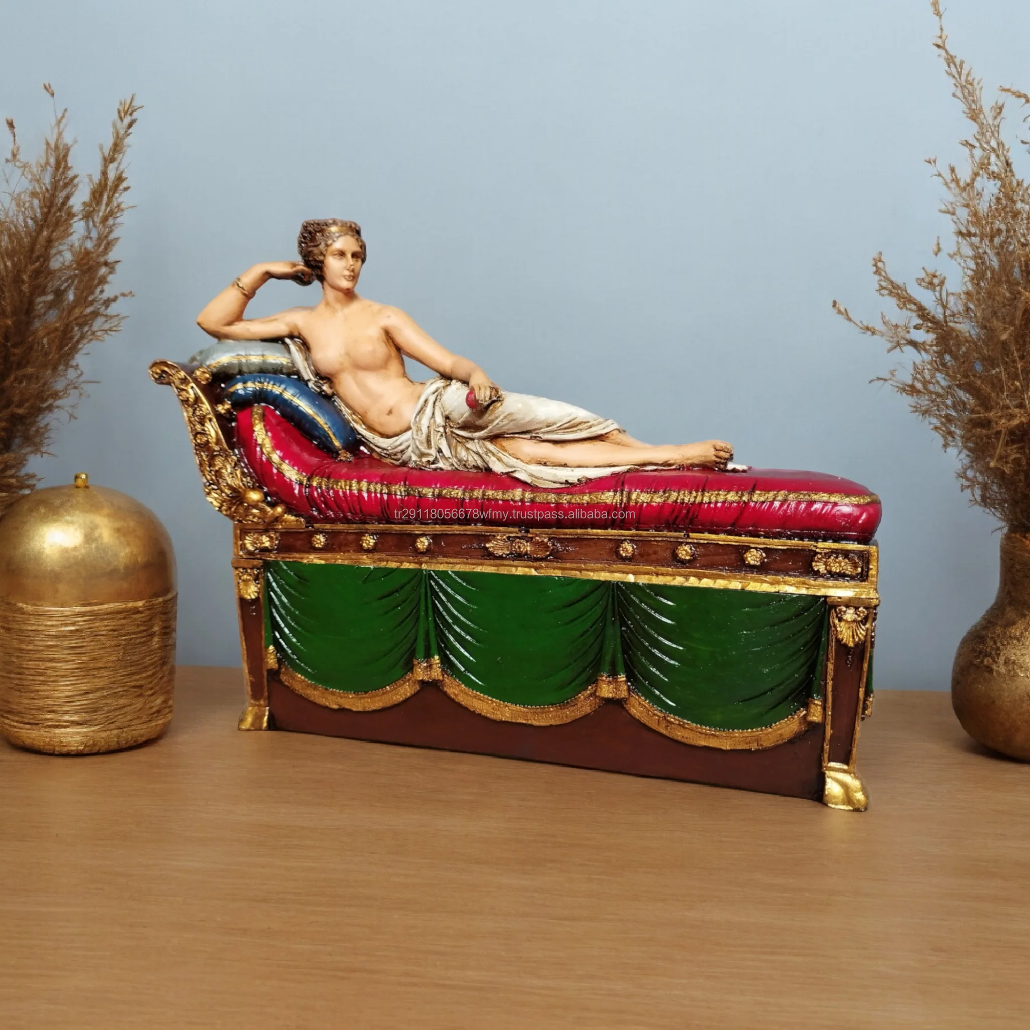 Classic Elegant Jewelry Box with Female Figure , Carved Luxury Home Decoration Ideas Handmade Products Art Objects Room Decor