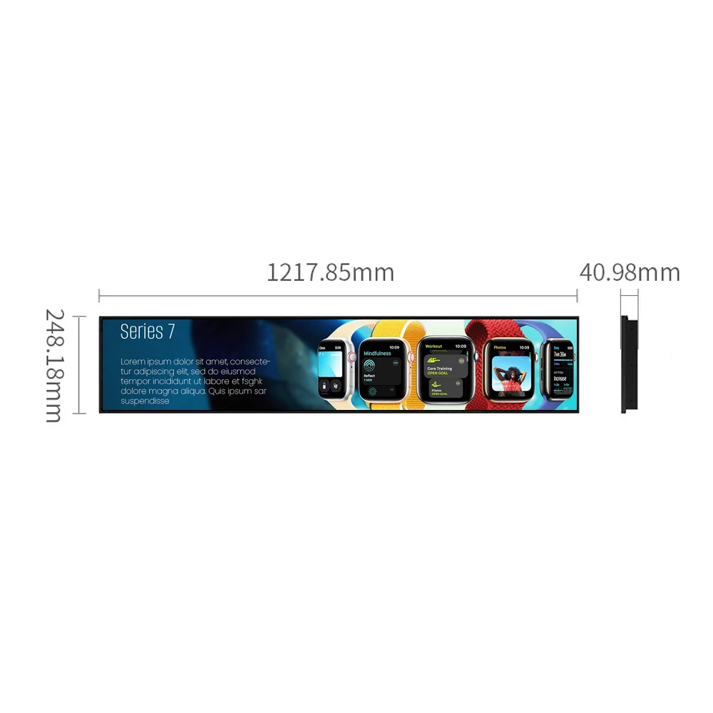 48 Inch Best Selling Ultra Wide Stretched Bar LCD  Touch Screen for Indoor Outdoor Digital Signage
