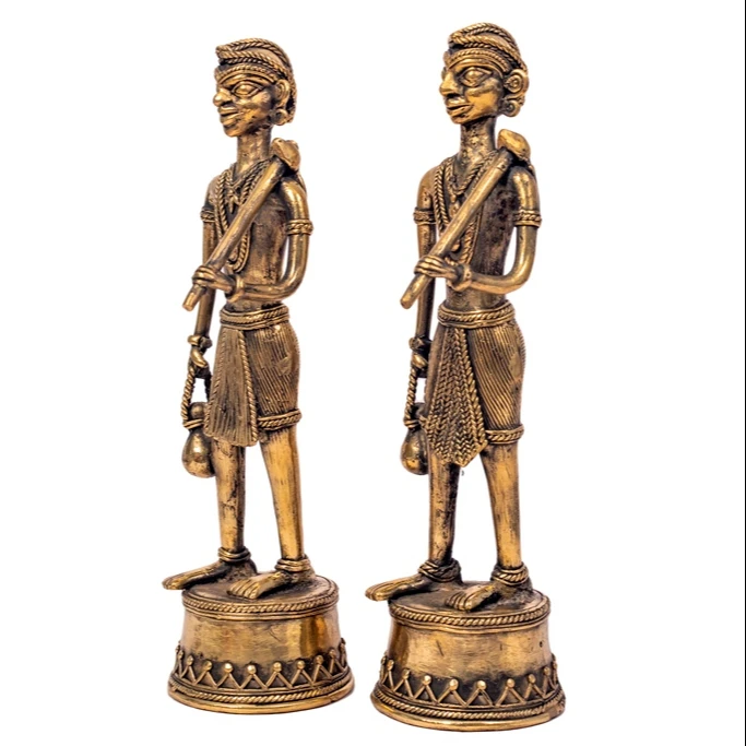 Madia Madin Set Tribal Bust Dhokra Art Figurines